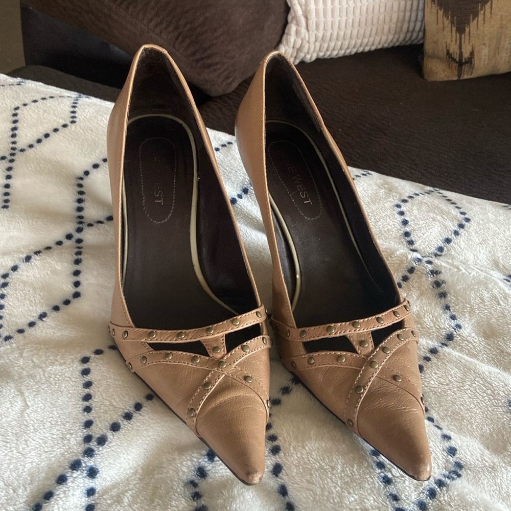 Nine West Tan Leather Heels